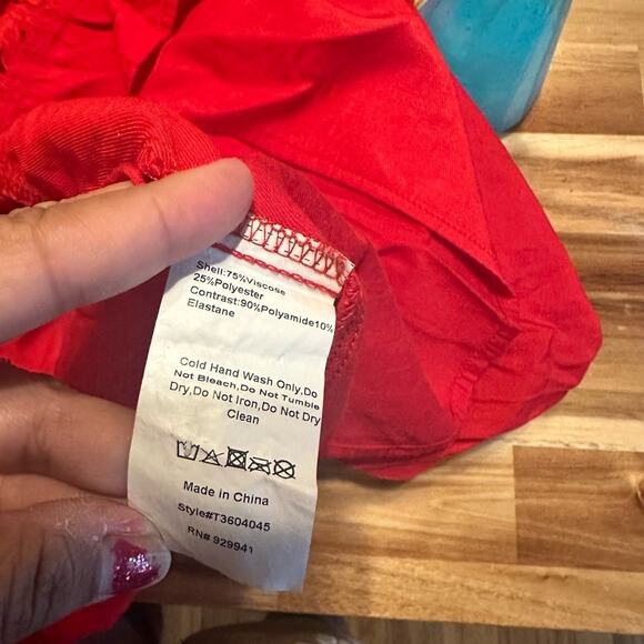 SBetro Red Plus Size Boho Maxi Dress – Long Sleeve, Size 3X - Picture 4 of 9